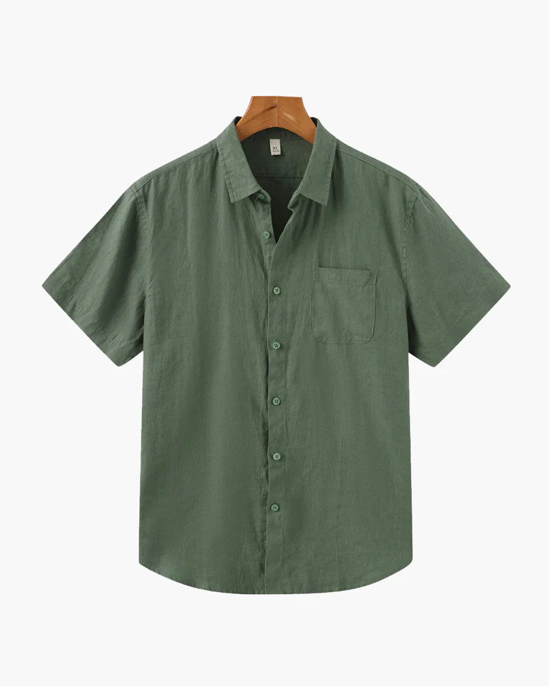 Camisa de Lino Manga Corta